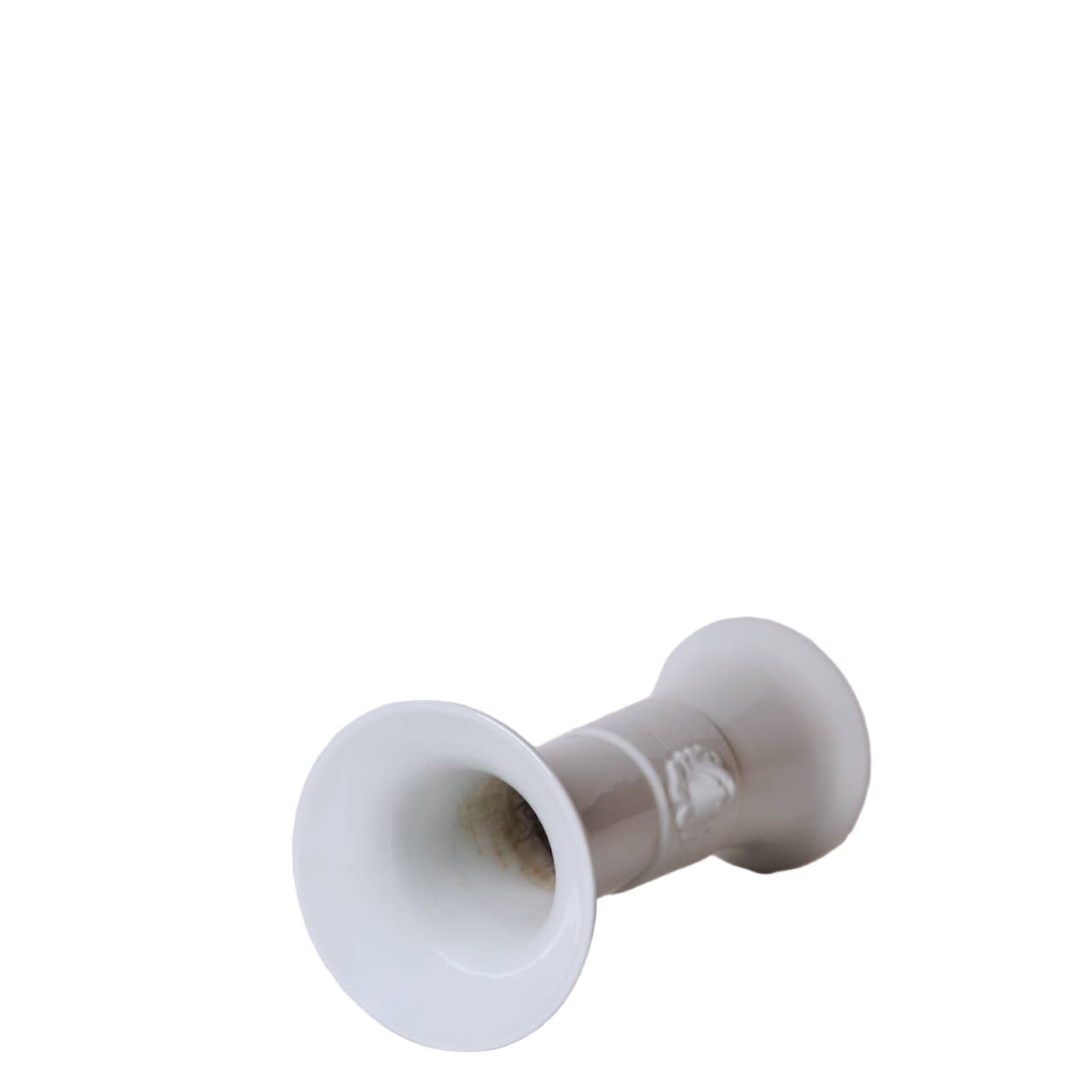 White Porcelain Baluster Vase with Sprigged Lion Heads