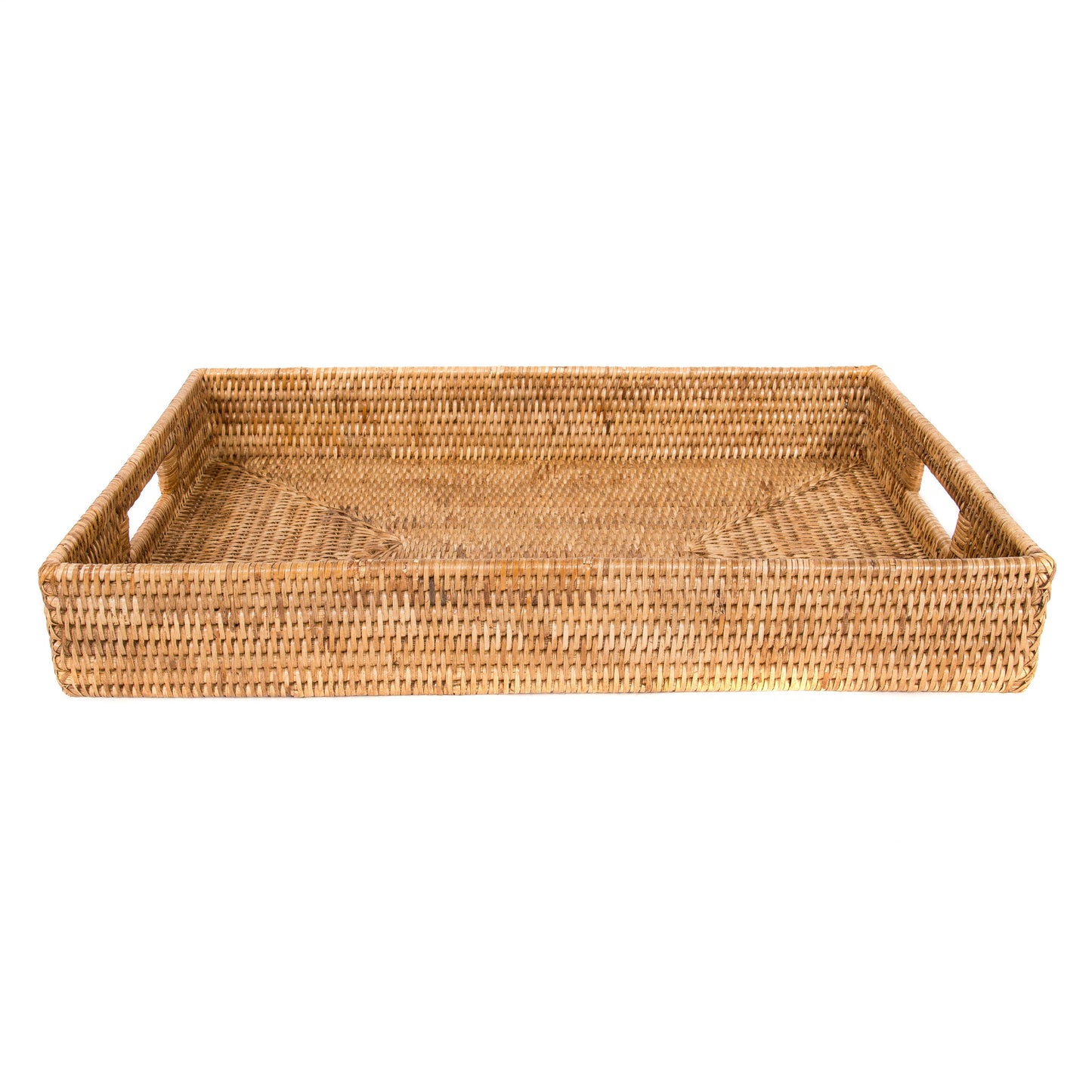 Rattan Honey Brown Rectangular Tray, Medium