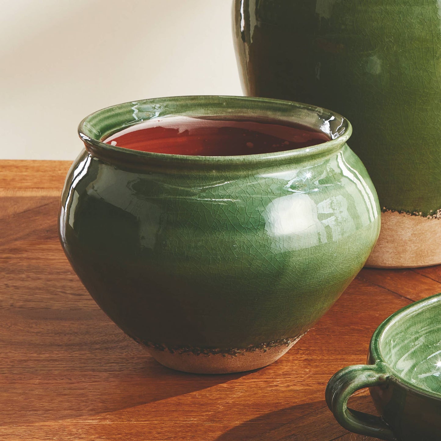 Maisha Drum Vase: Green