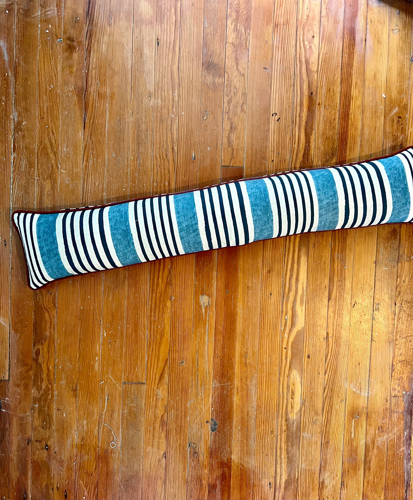 Blue and Navy Stripe Long Pillow