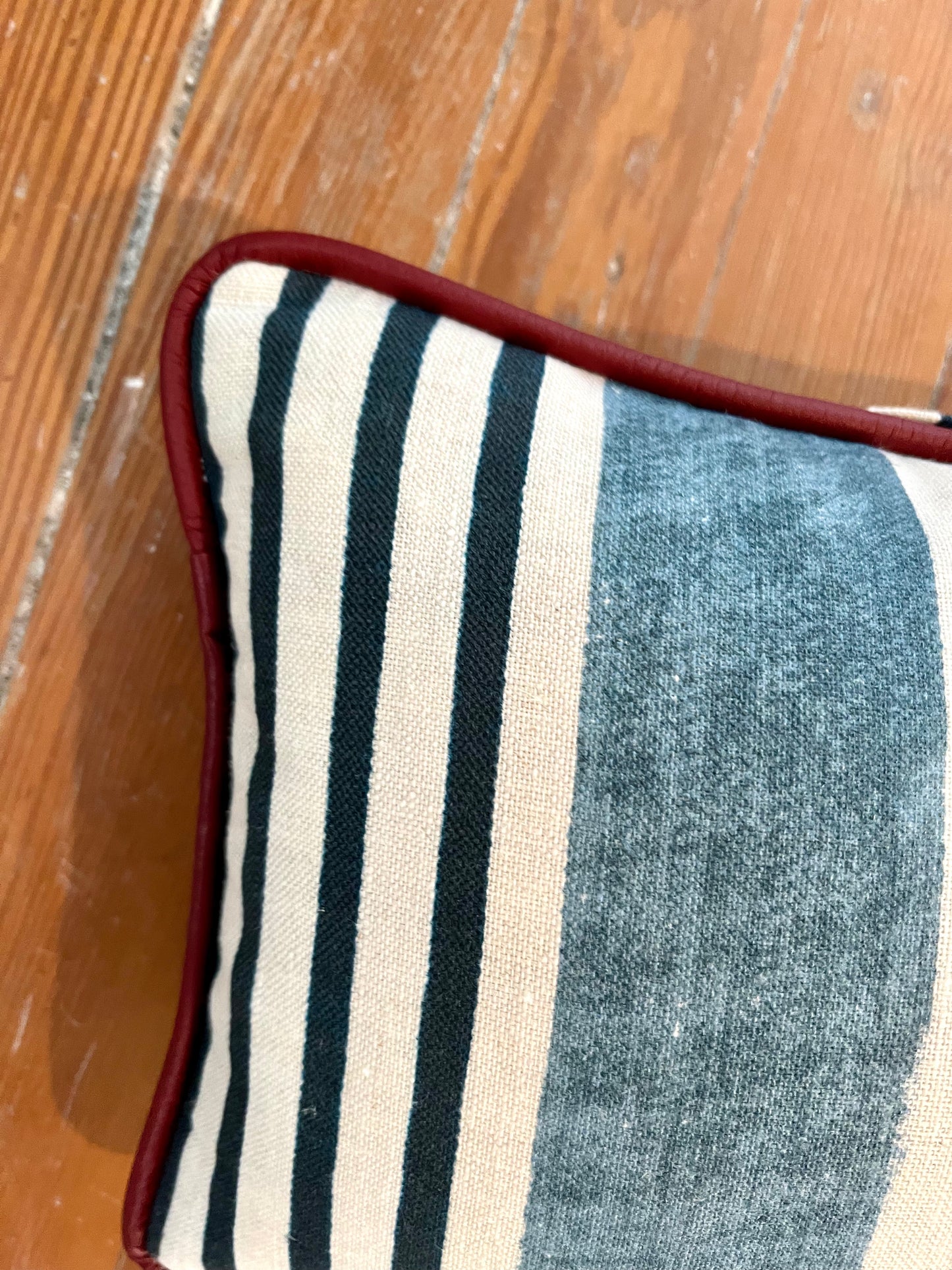 Blue and Navy Stripe Long Pillow