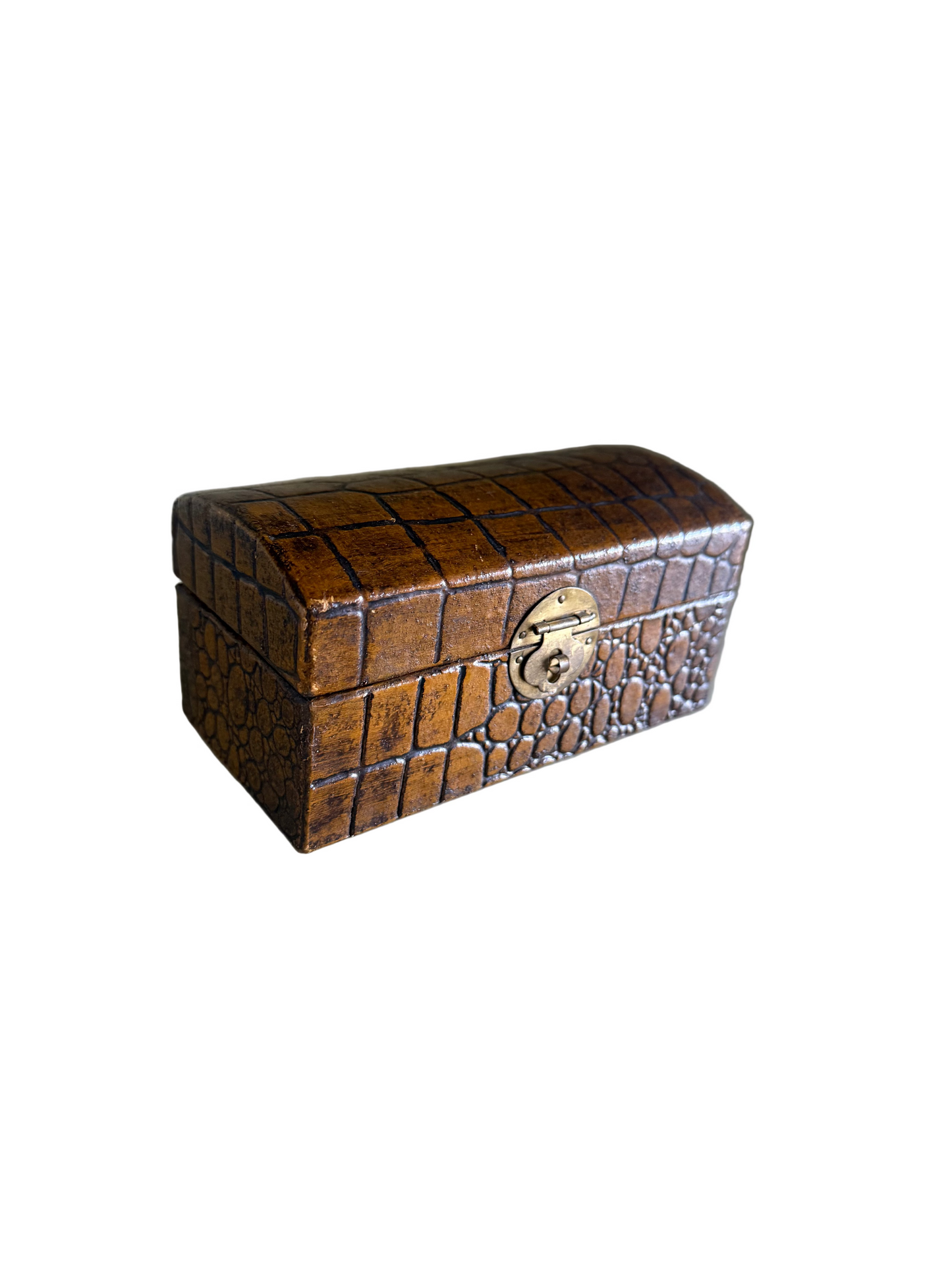 Vintage Faux Crocodile Print Box