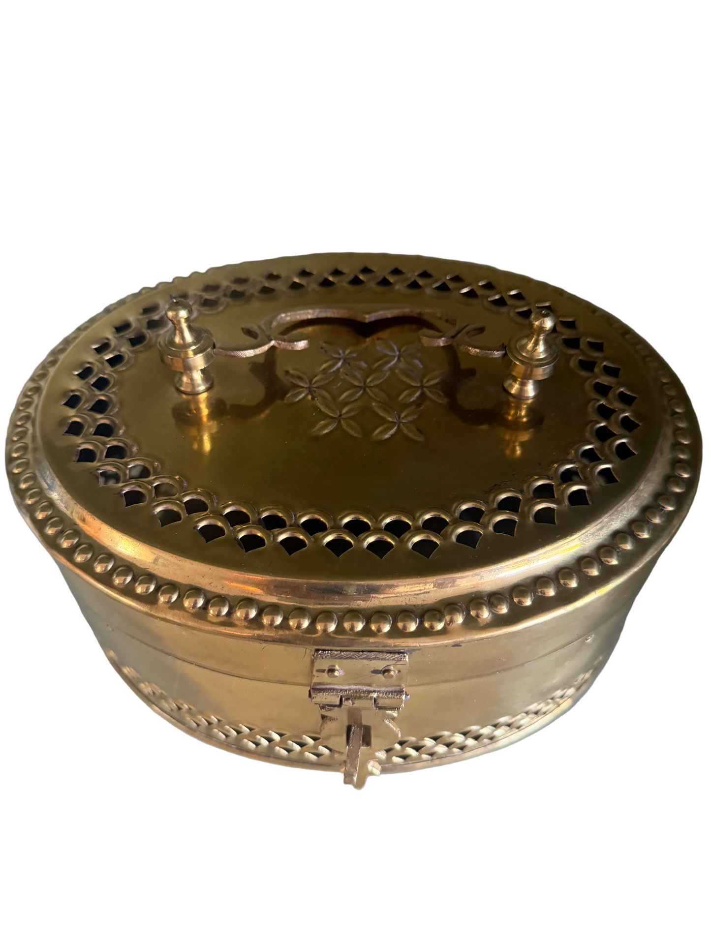 Vintage Brass Footed Cricket Box