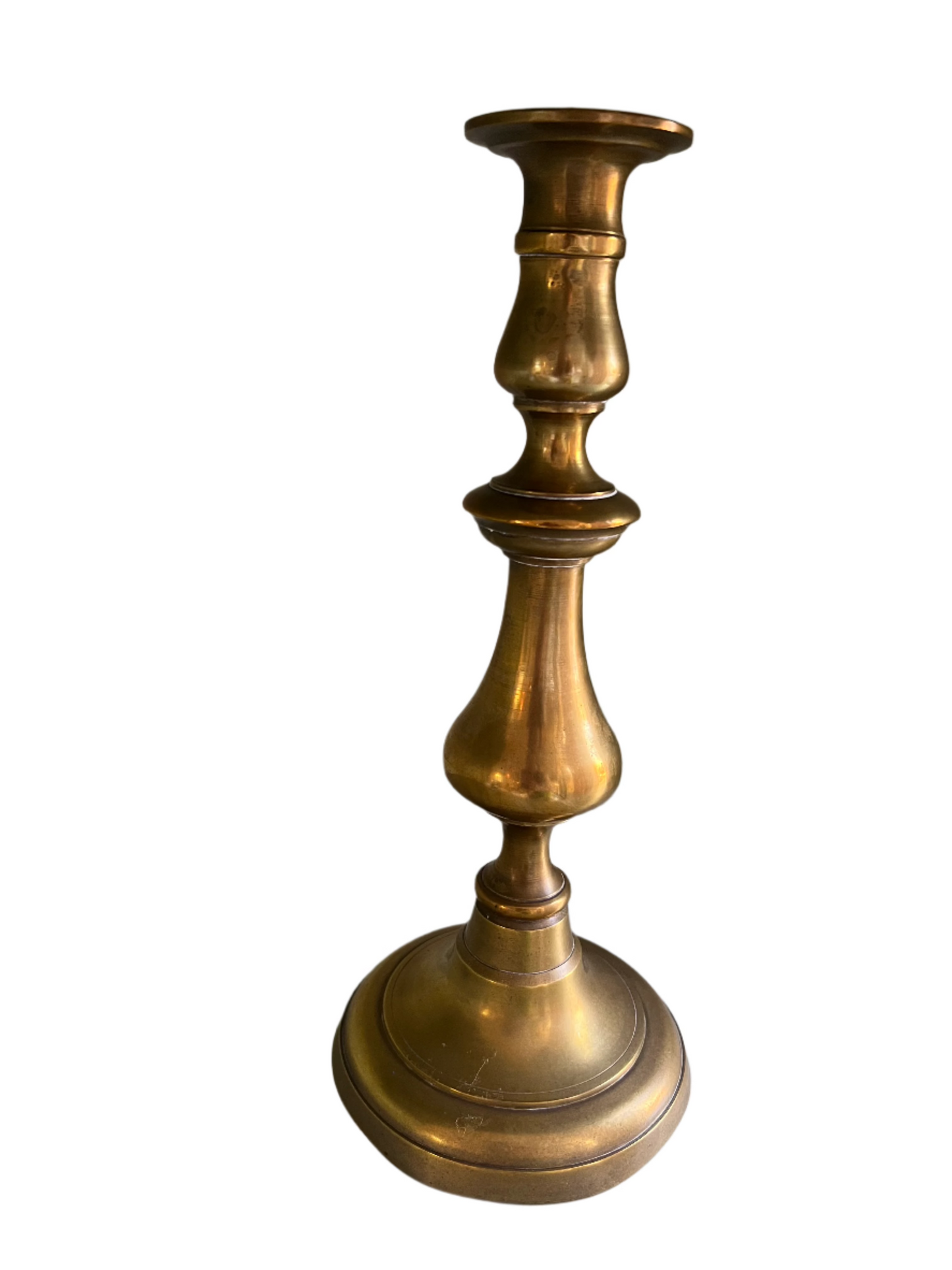 Antique 19th Century Large Brass Candlestick