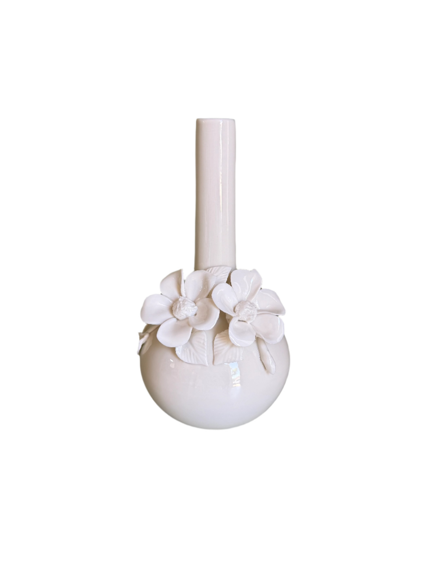 Sculpted White Flower Vase