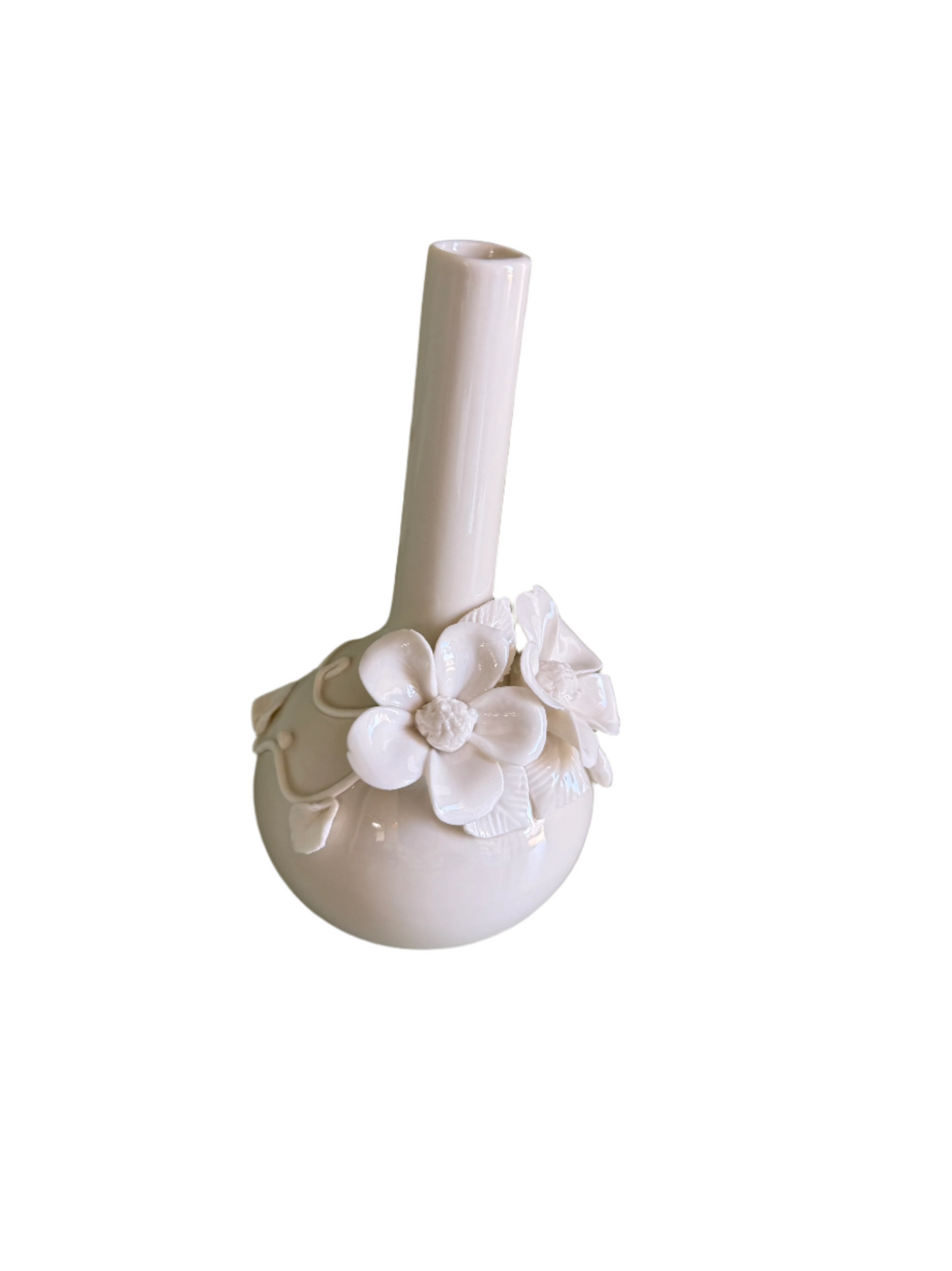 Sculpted White Flower Vase