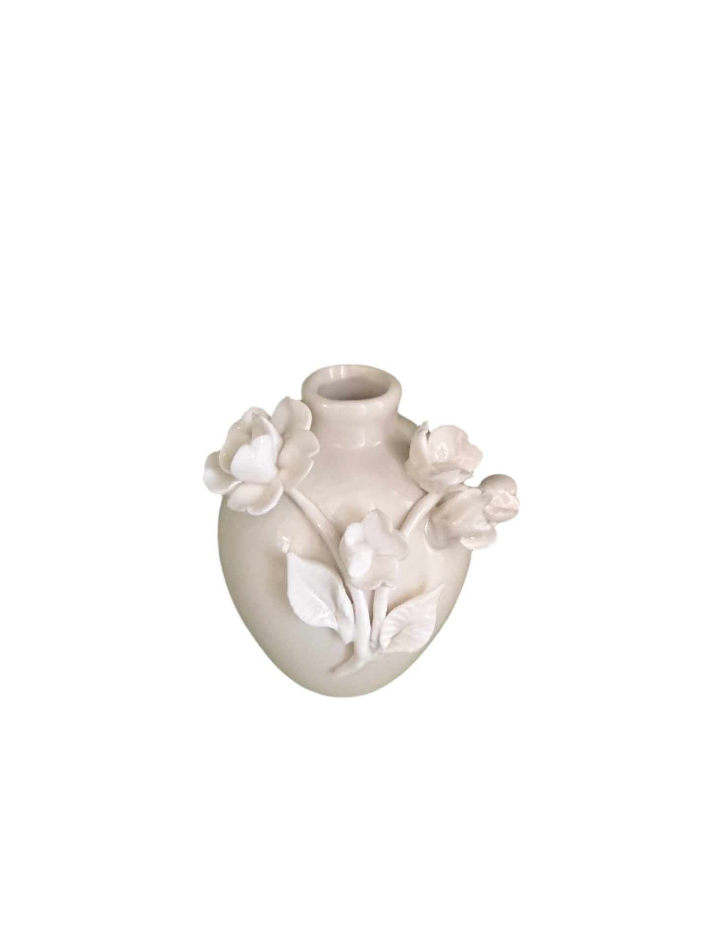 Sculpted White Flower Vase