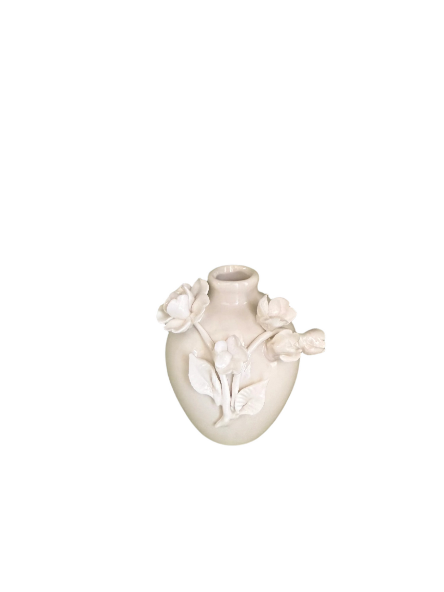 Sculpted White Flower Vase