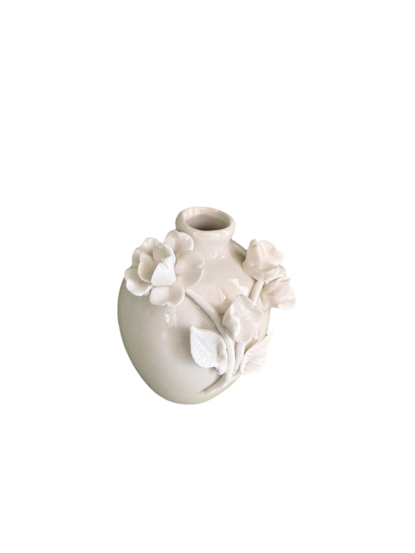 Sculpted White Flower Vase