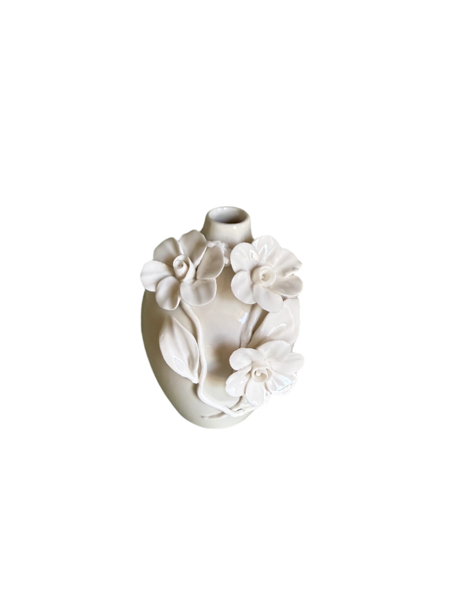 Sculpted White Flower Vase