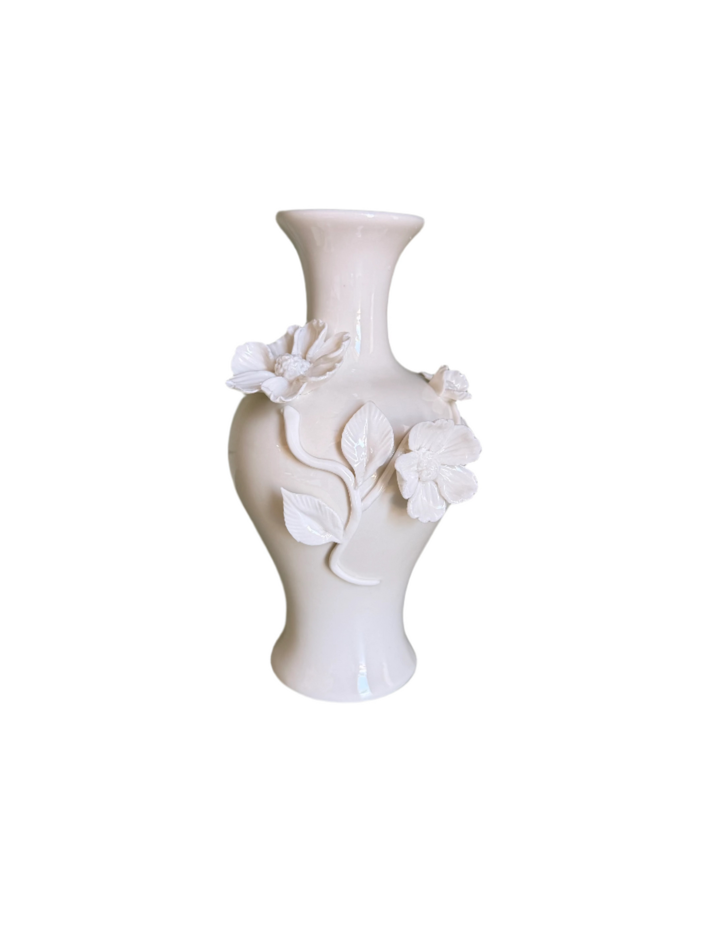 Sculpted White Flower Vase