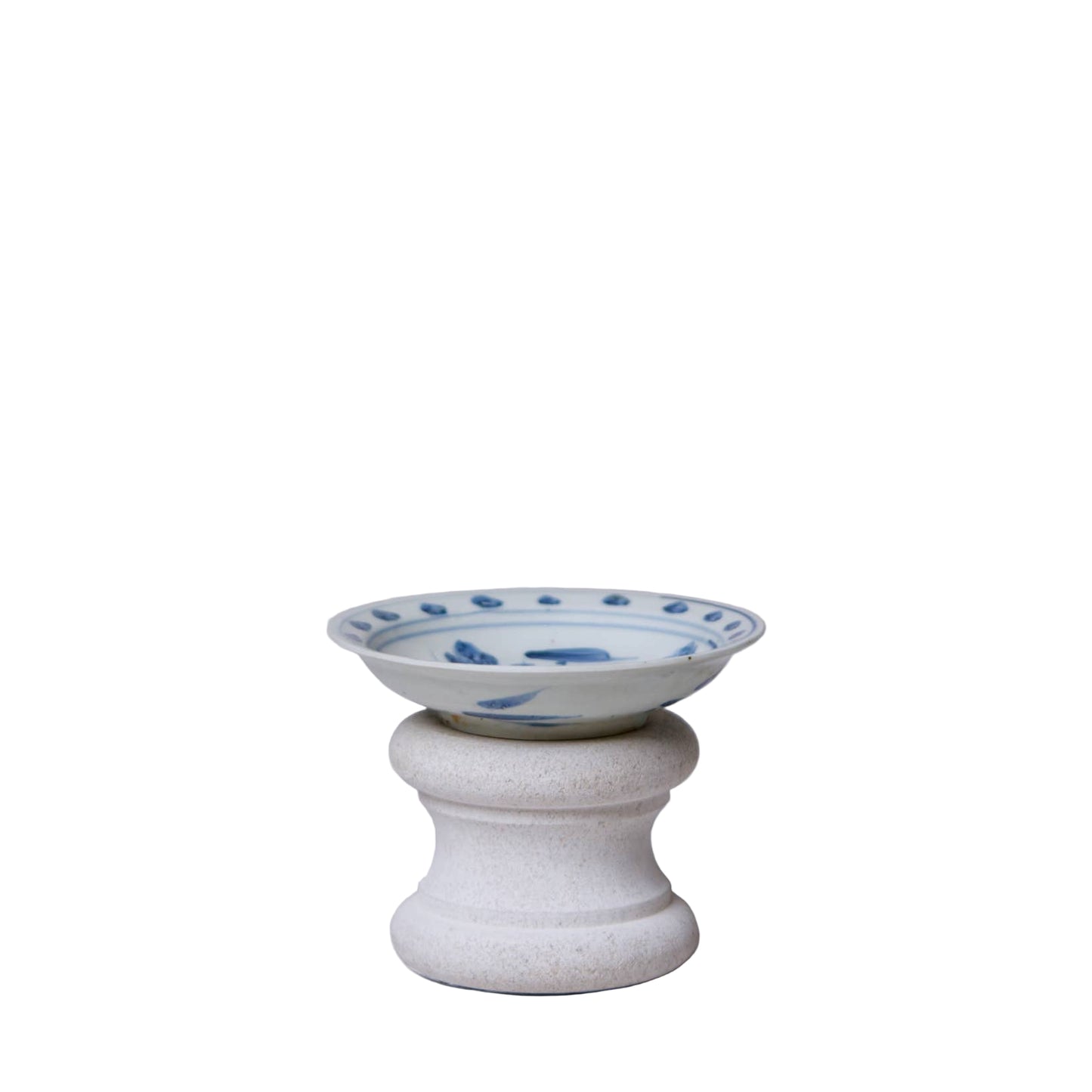 Small Blue and White Porcelain Lotus Dish