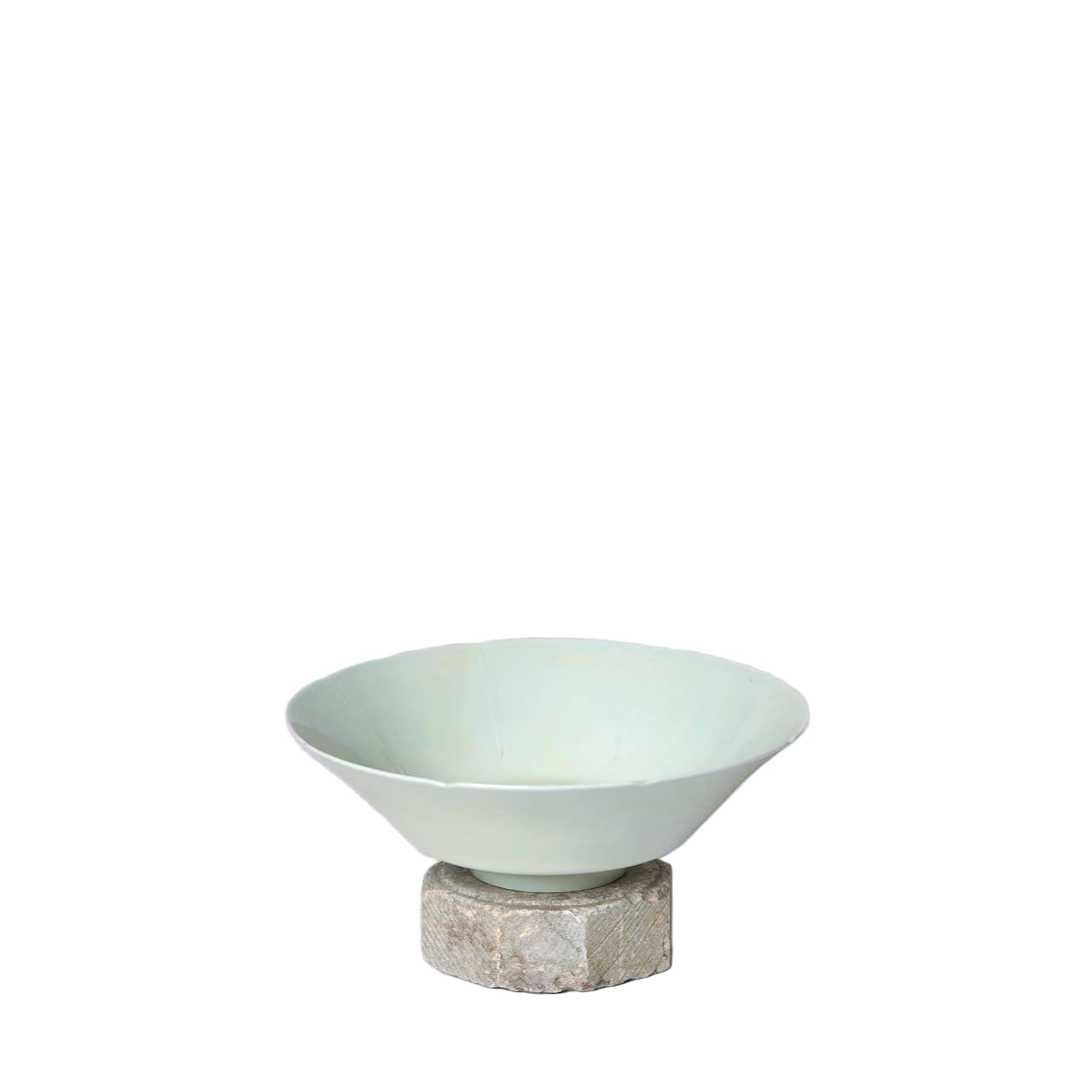 Celadon Porcelain Large Peony Conical Bowl