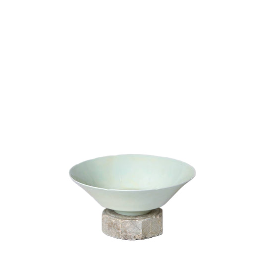 Celadon Porcelain Large Peony Conical Bowl