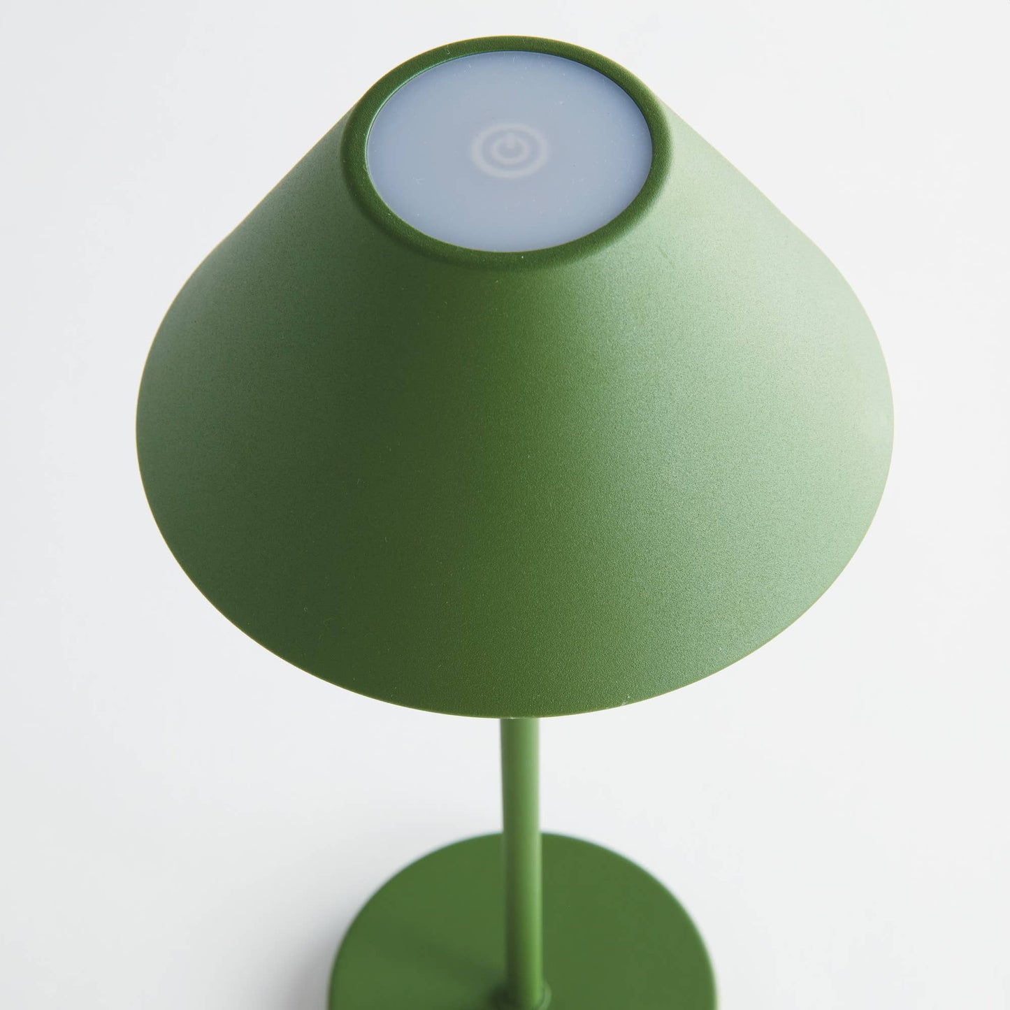 Cordless Portable LED Lamp, Metal Shade, 14", Green