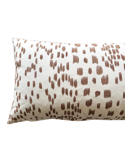 Les Touches Brown Lumbar Pillow, 12" x 20"