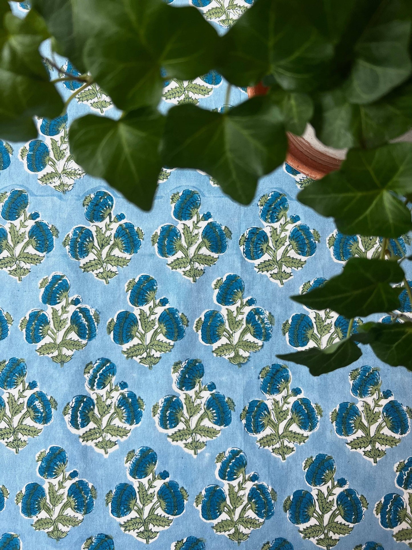 Poms Napkins in Bluebird, Set of 4
