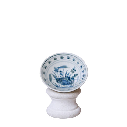 Small Blue and White Porcelain Lotus Conical Bowl
