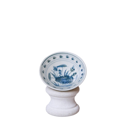 Small Blue and White Porcelain Lotus Conical Bowl