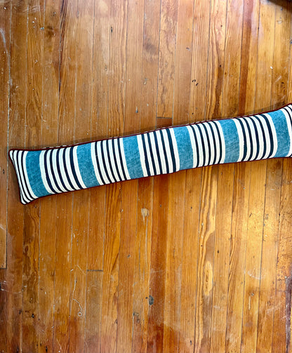 Blue and Navy Stripe Long Pillow