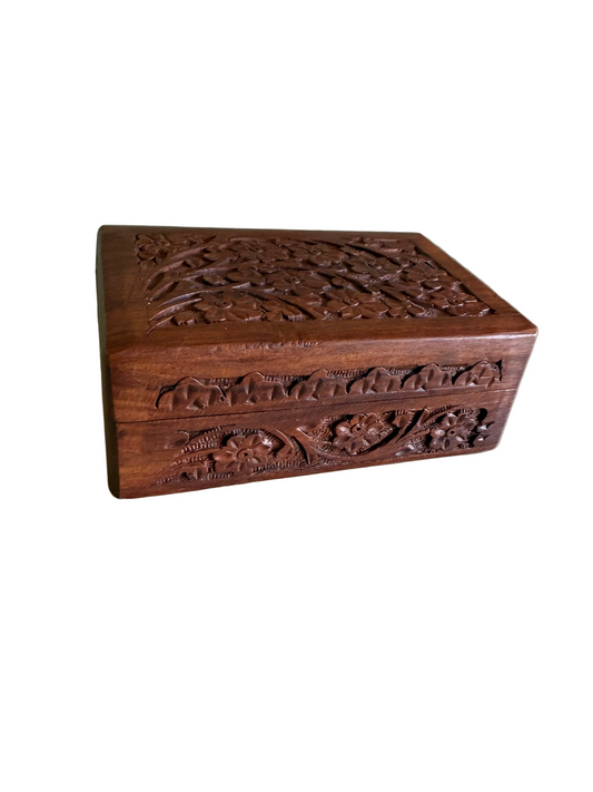 Vintage Wooden Carved Box