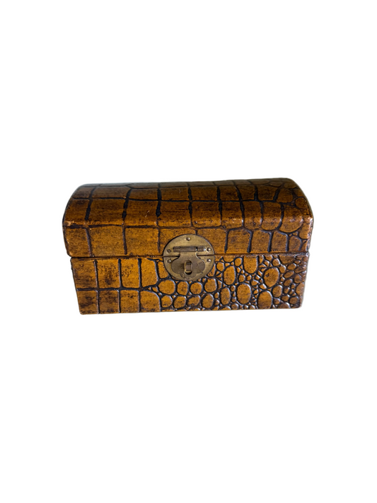 Vintage Faux Crocodile Print Box