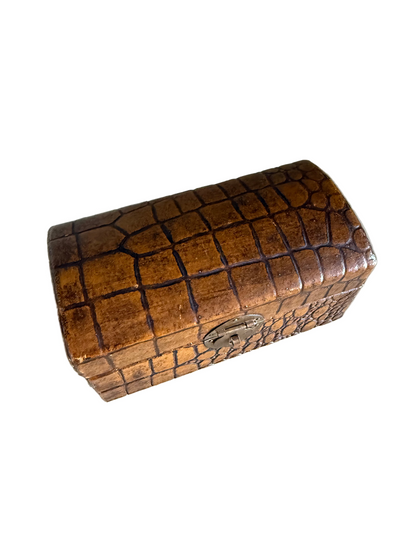 Vintage Faux Crocodile Print Box
