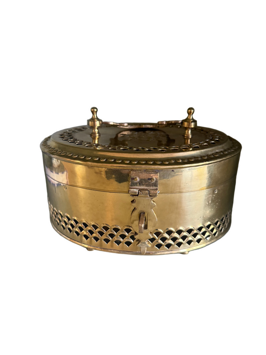 Vintage Brass Footed Cricket Box
