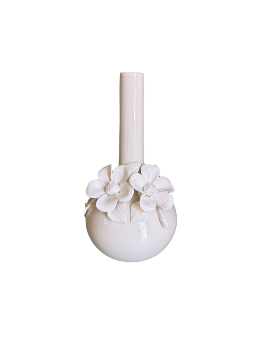 Sculpted White Flower Vase