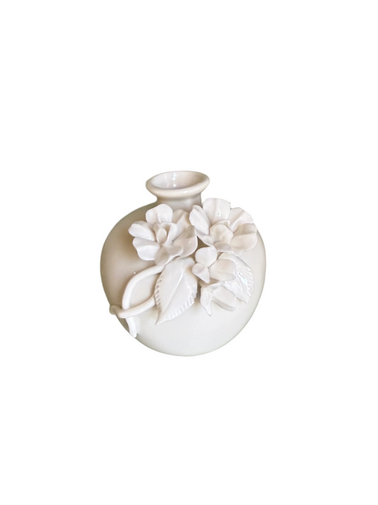 Sculpted White Flower Vase