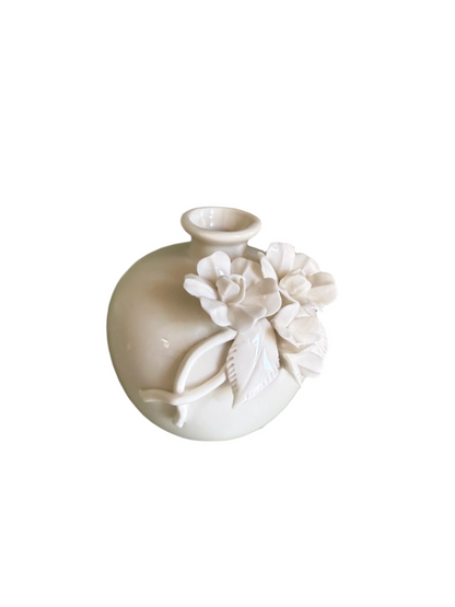 Sculpted White Flower Vase