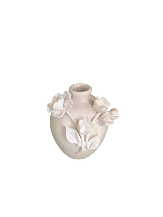 Sculpted White Flower Vase
