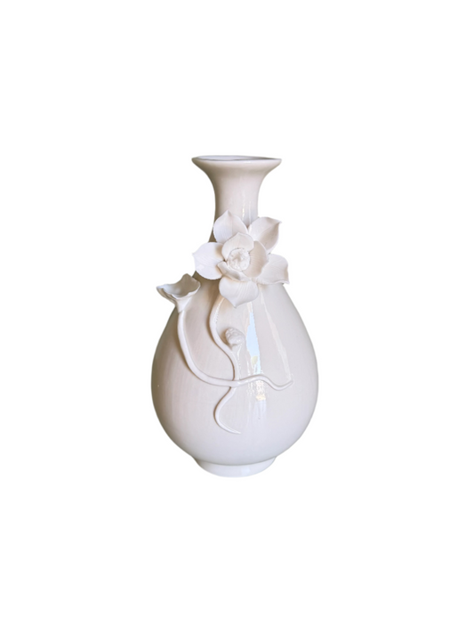 Sculpted White Flower Vase