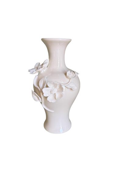 Sculpted White Flower Vase