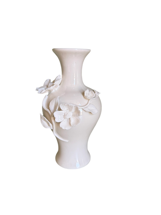 Sculpted White Flower Vase