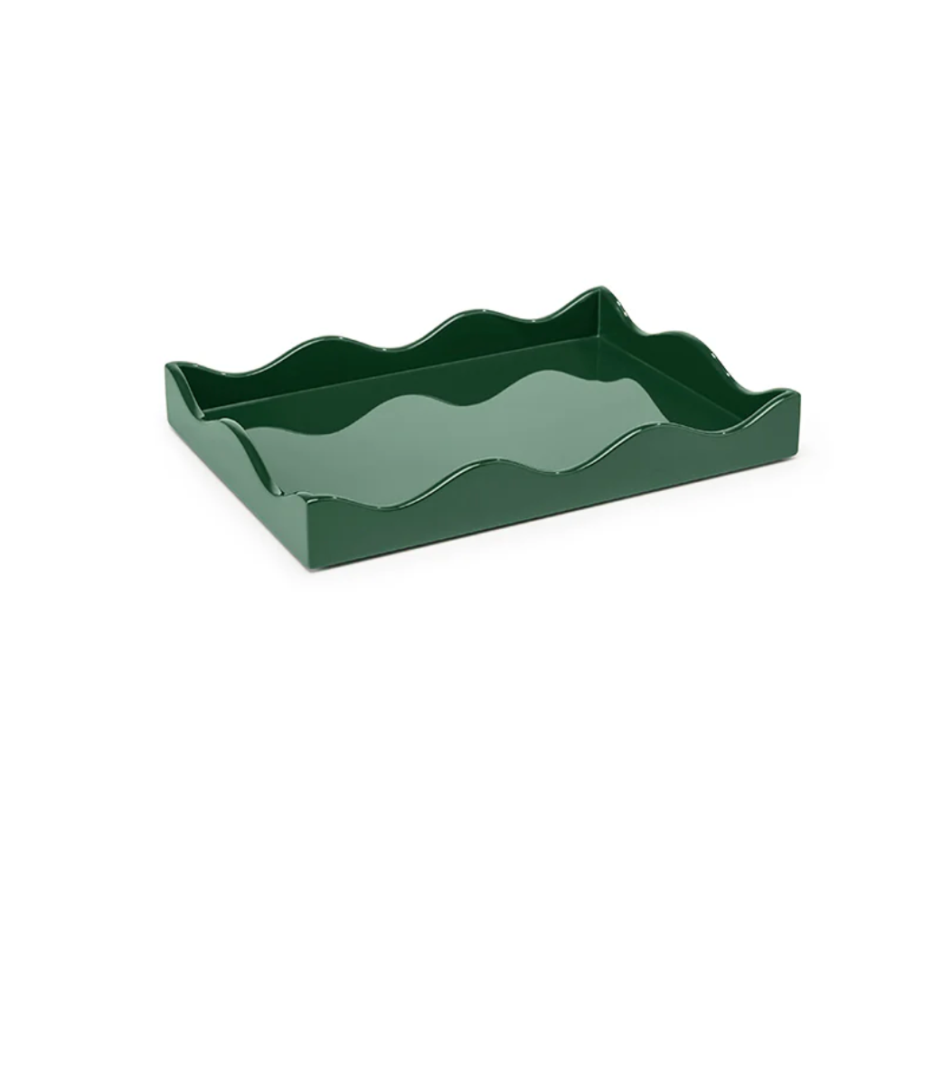 Small Belles Rives Tray, Bottle Green