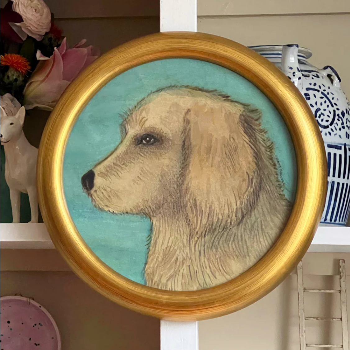 Animal Portraits- Golden Retriever  by Mary Maguire Art