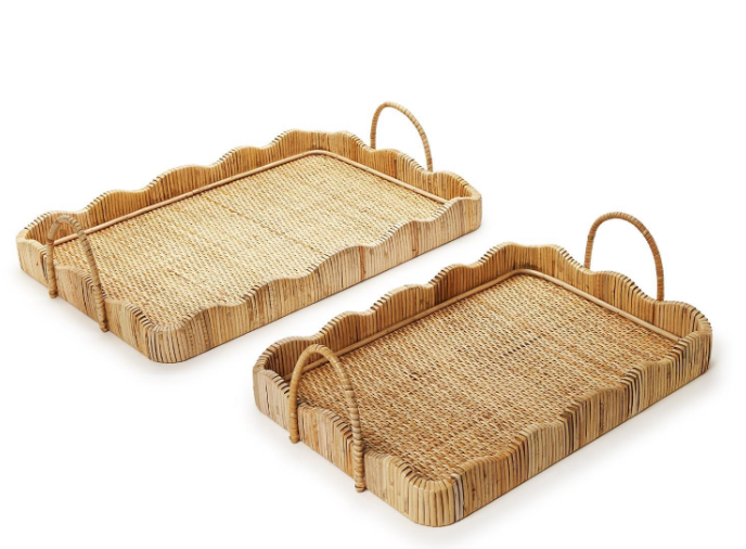 Scalloped Edge Tray with Handles