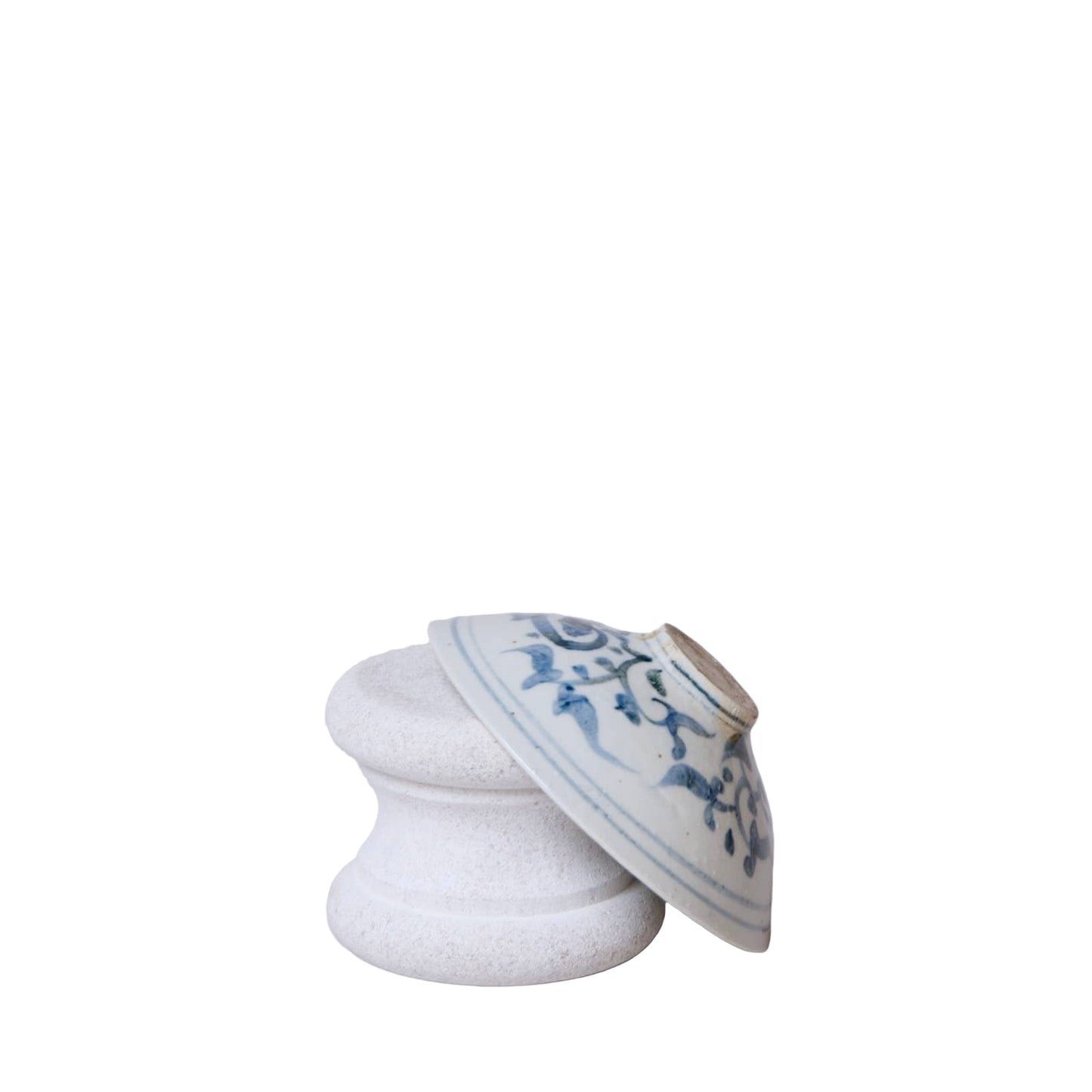 Small Blue and White Porcelain Lotus Conical Bowl