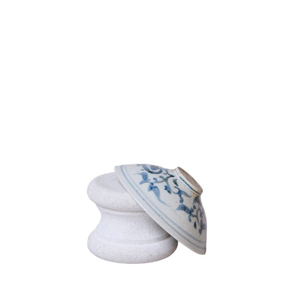 Small Blue and White Porcelain Lotus Conical Bowl