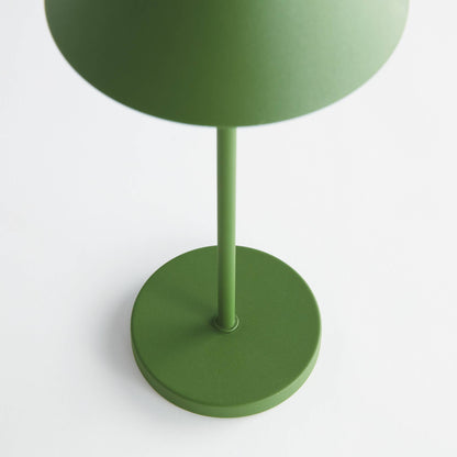 Cordless Portable LED Lamp, Metal Shade, 14", Green