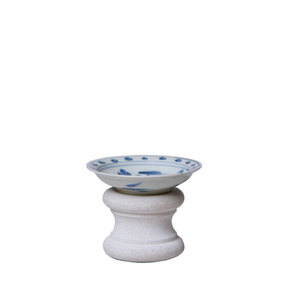 Small Blue and White Porcelain Lotus Dish