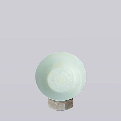 Celadon Porcelain Large Peony Conical Bowl