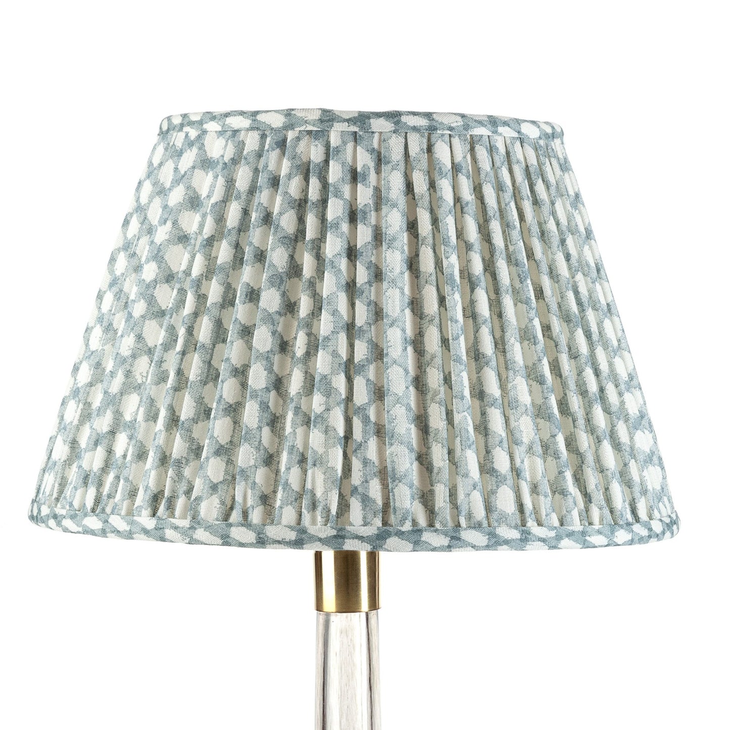 Round Lampshade in Light Blue Wicker