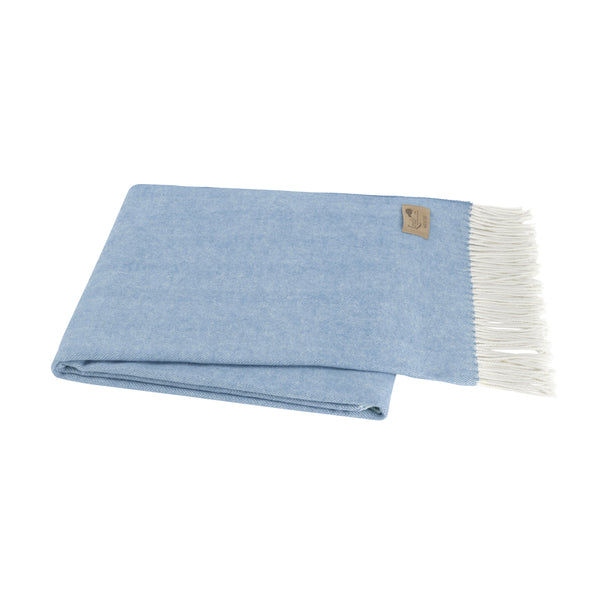 Blue Denim Italian Herringbone Throw